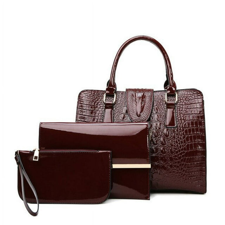Pikadingnis Women's Fashion Patent Leather Tote Bag