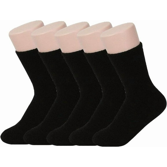 PIKADINGNIS 5 Pairs Womens Fuzzy Socks Soft Winter Warm Solid Socks for Ladies