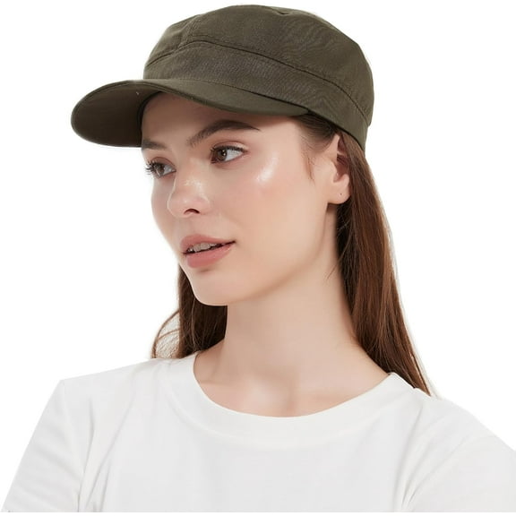 PIKADINGNIS Adjustable Unisex Flat Top Twill Classical Baseball Cap Military Hat 22-23.6 in Cadet Cap