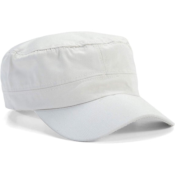 PIKADINGNIS Adjustable Unisex Flat Top Twill Classical Baseball Cap Military Hat 22-23.6 in Cadet Cap