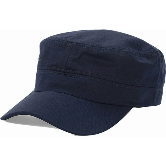 PIKADINGNIS Adjustable Unisex Flat Top Twill Classical Baseball Cap Military Hat 22-23.6 in Cadet Cap