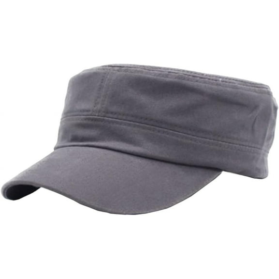 PIKADINGNIS Adjustable Unisex Flat Top Twill Classical Baseball Cap Military Hat 22-23.6 in Cadet Cap