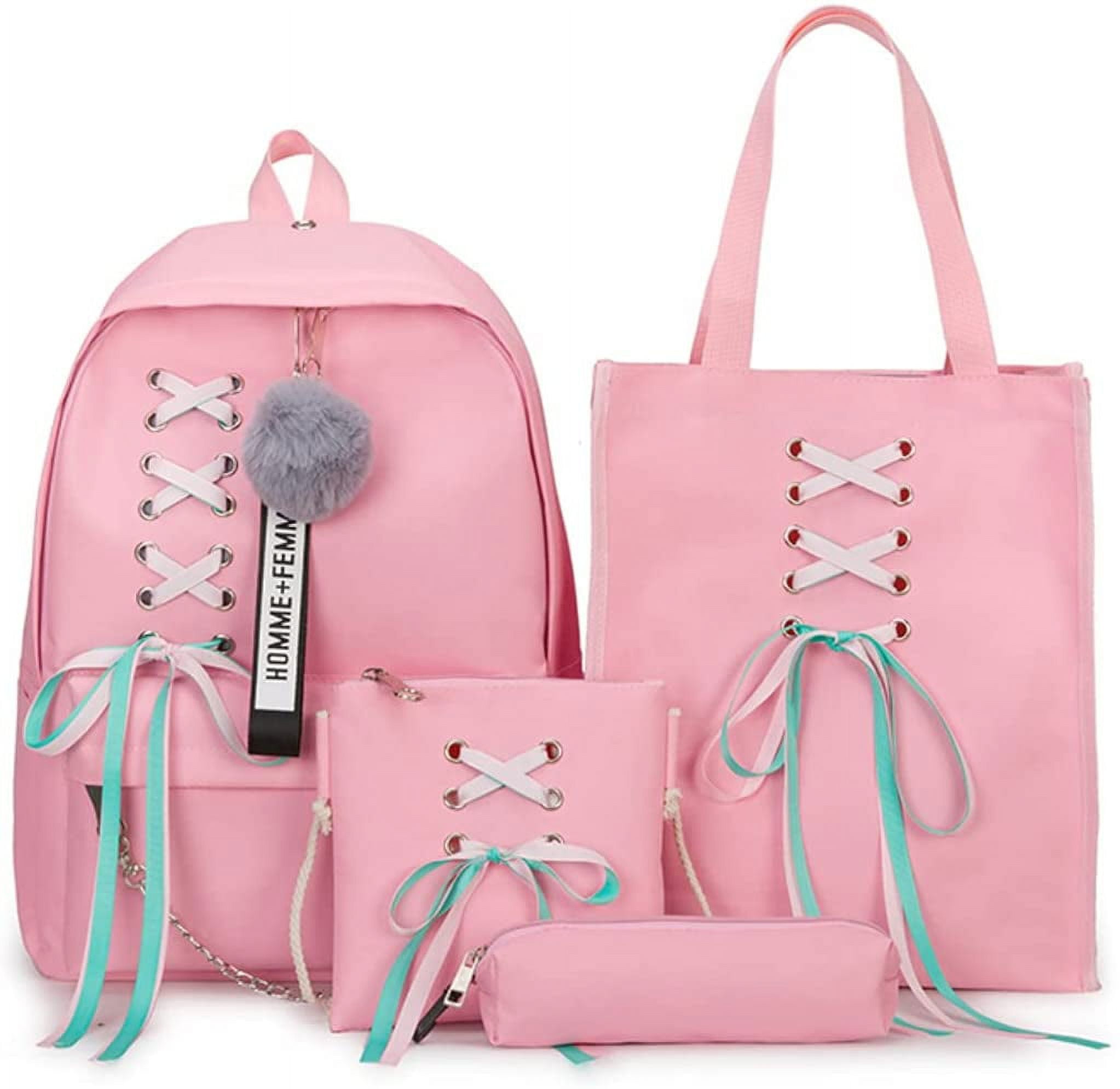 PIKADINGNIS Aesthetic Backpack Goth Aesthetic Backpacks for Teen Girls  School Backpack (4 Pack Pink) - Walmart.com