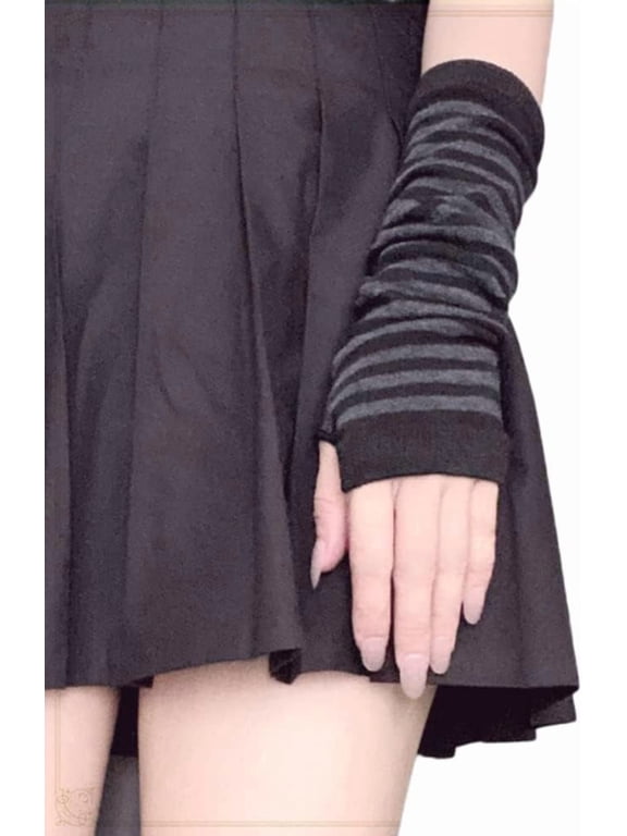 Arm Warmers Goth Kawaii Emo Steampunk Half Finger Y2K Gloves Hip Hop Arm Sleeve Harajuku Accessories for Women Egirl