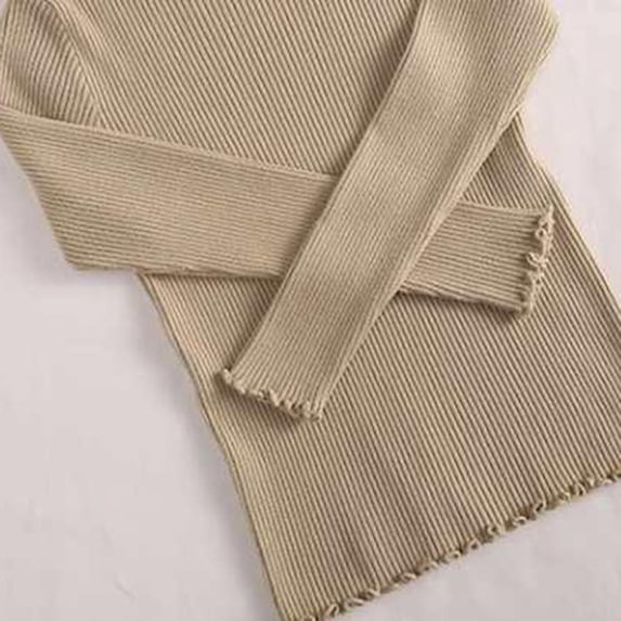 PIKADINGNIS Casual Fungus Collar Knitting Sweaters Women Spring Basic Elastic Turtleneck Sweater Solid Color Bottoming Jumpers