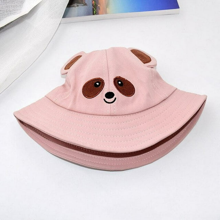 PIKADINGNIS Child-Parents Raccoon Bucket Hat for Women Summer