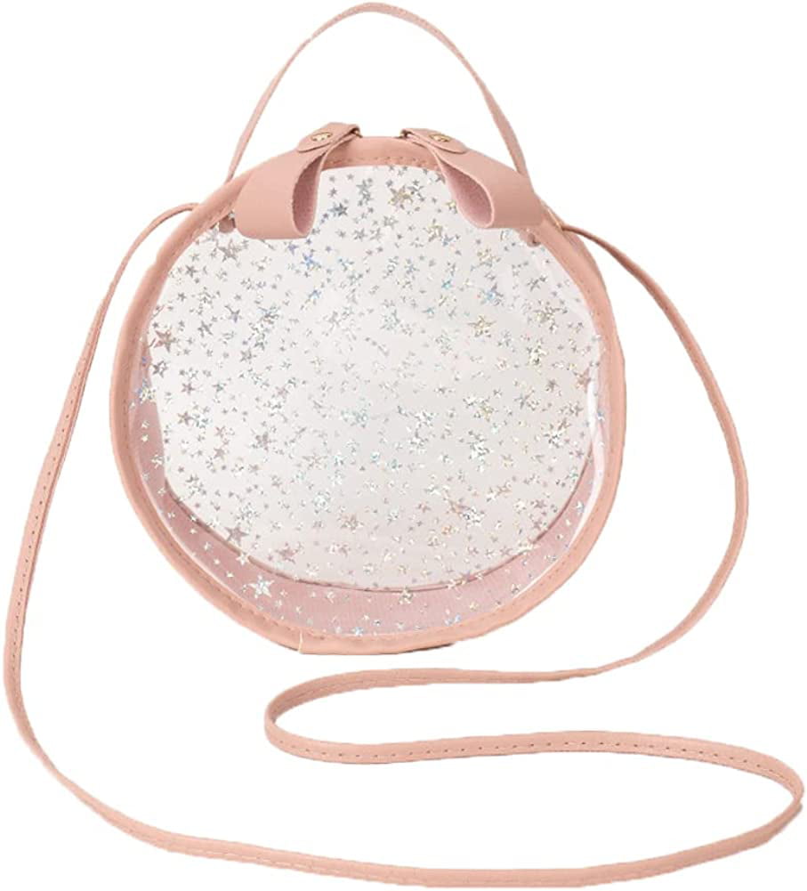 Clear Circle Purse with Gold Hardware