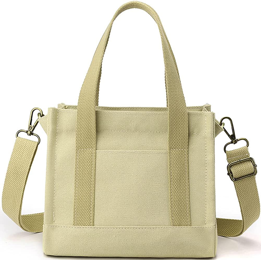 PIKADINGNIS Crossbody Bag Women Small Tote Bag Handbag Casual Satchel Bag  Canvas Messenger Bag with Detachable Shoulder Strap