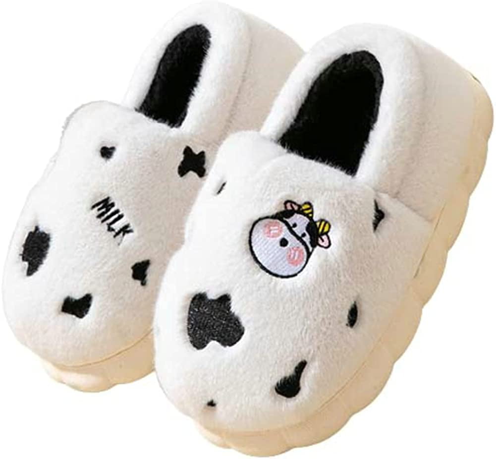 PIKADINGNIS Cute Cow Print House Slippers for Women Men Soft Cozy