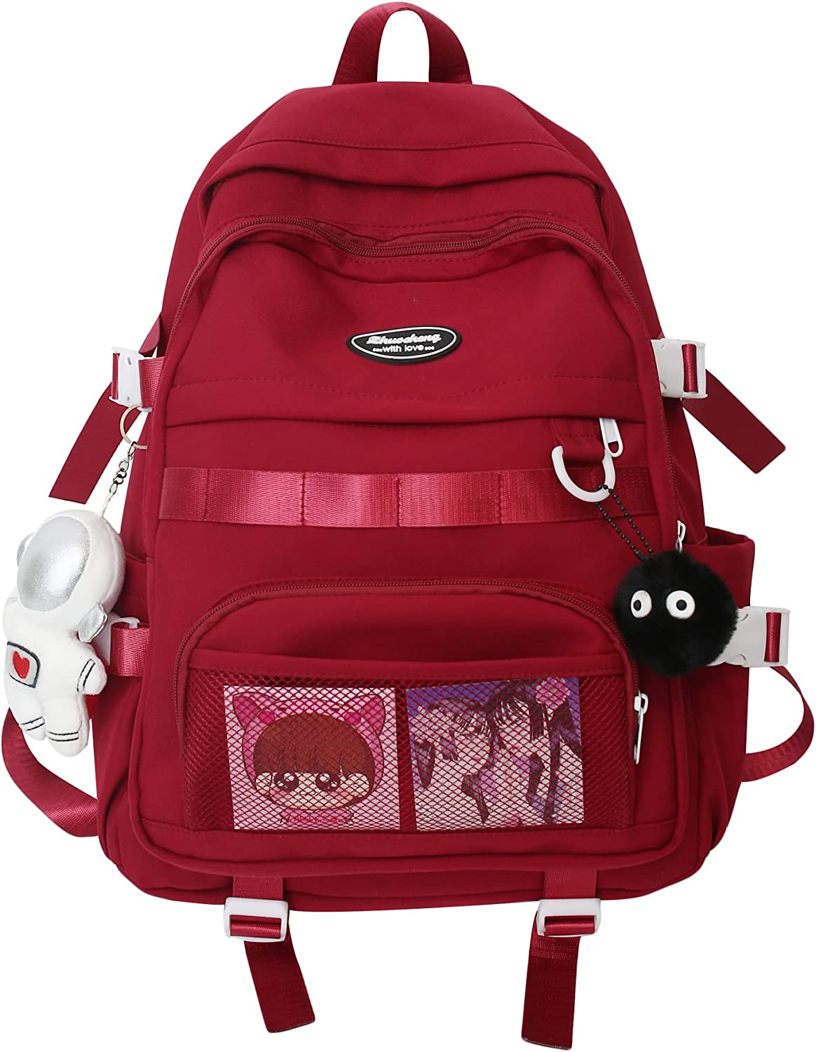 Kawaii Backpack with Kawaii Pin and Accessories Backpack Cute Aesthetic Backpack  Cute Kawaii Backpack for School