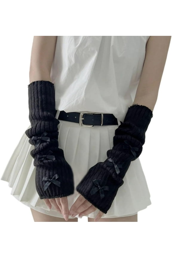 Cute Y2K Bow Arm Warmers Kawaii Half Finger Adorable Accesspties for Teen Girl Glove Gyaru Harajuku Arm Sleeve