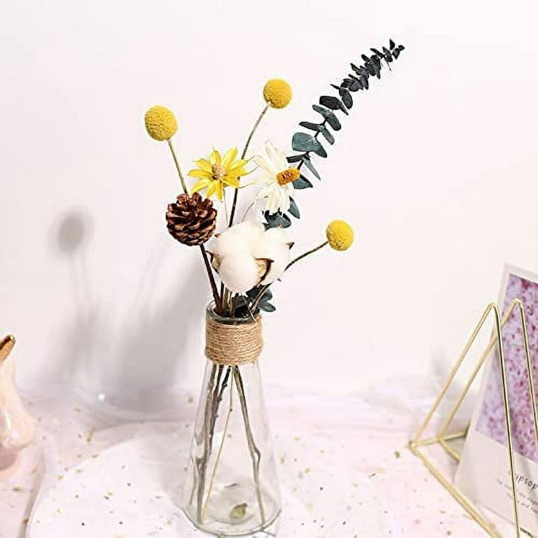 PIKADINGNIS Dried Flower Arrangement with Vasedried Flower Bouquet with  Vase Dried Flowers with Stems (Style 5)