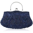 thumbnail image 1 of PIKADINGNIS Evening Clutch Bag for Women Kiss Lock Satin Purse Floral Handbag Wedding Purse Shoulder Clutch Party Bag with Chain, 1 of 6