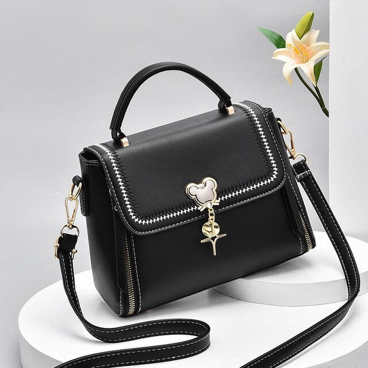 PIKADINGNIS Shoulder Bags for Women Luxury Handbag Designer Fashion Classic  Party Business Messenger Bags Black Leather Evening Bag Tote 