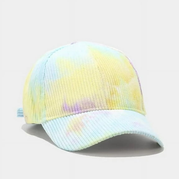 PIKADINGNIS Fashion Corduroy Unisex Men Women Tie-dyed Sun Hat Adjustable Baseball Cap Hip Hop Hat Ponytail Messy Bun Caps Summer Autumn Hat