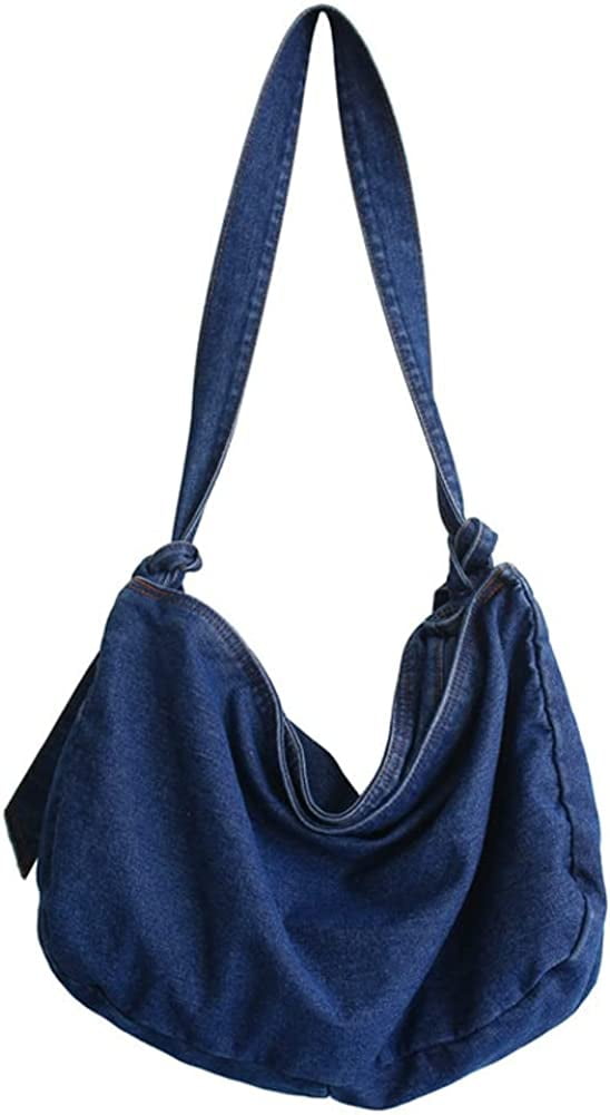 Women's Large Retro Denim Hobo Slouch Bag