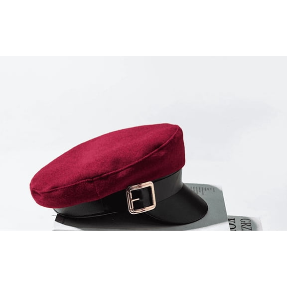 PIKADINGNIS Fashion Women Military Hat Spring Autumn Sailor Hats Ladies Beret Caps Flat Top Captain Cap Travel Cadet Octagonal Hat Vacation