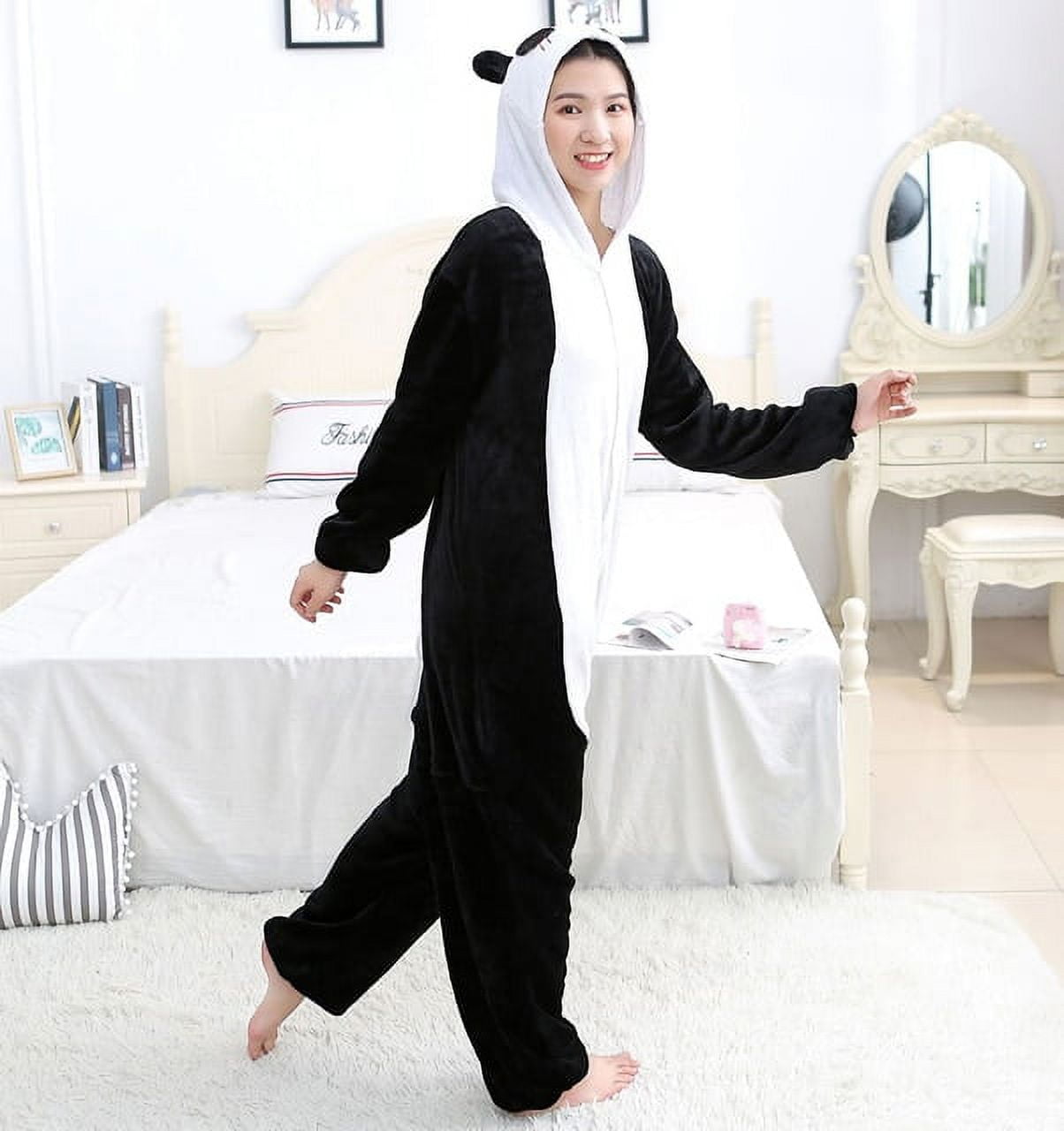 PIKADINGNIS Flannel Anime Onesie Adults Animal Pijama Pajamas Set Women Men Cosplay Halloween Cartoon Pyjama Adults Winter Bear Sleepwear