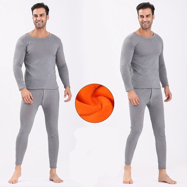 PIKADINGNIS Fleece Thermal Underwear Sets For Men Winter Thermos