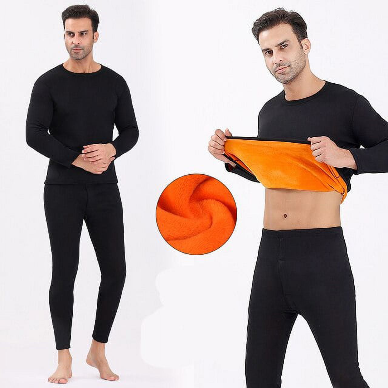 Thermal Underwear Sets for Men Winter Thermos Underwear Long Winter Clothes  Thick Thermal Clothing Black M at  Men's Clothing store