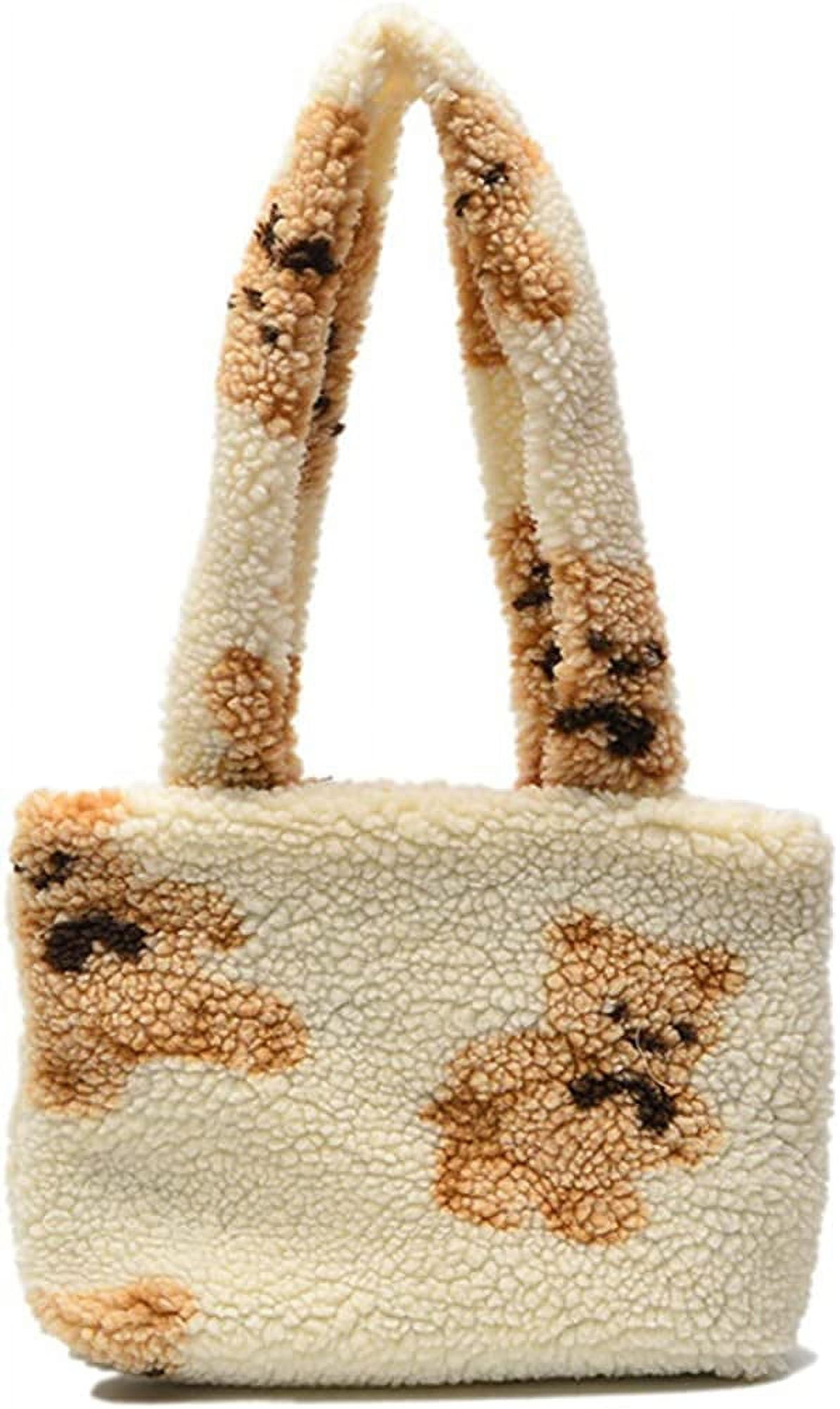 Cheap Coin Purse Furry Soft Fluffy Handbag Pearl Chain Bag Plush Tote Bags  Phone Bag Plush Shoulders Bags