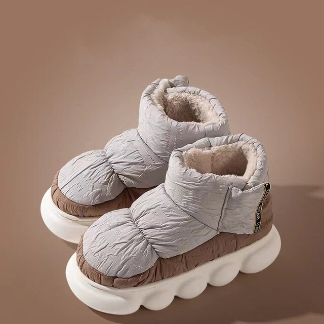 PIKADINGNIS Fluffyfu Down Cloth Cotton Slippers Men Winter Couples