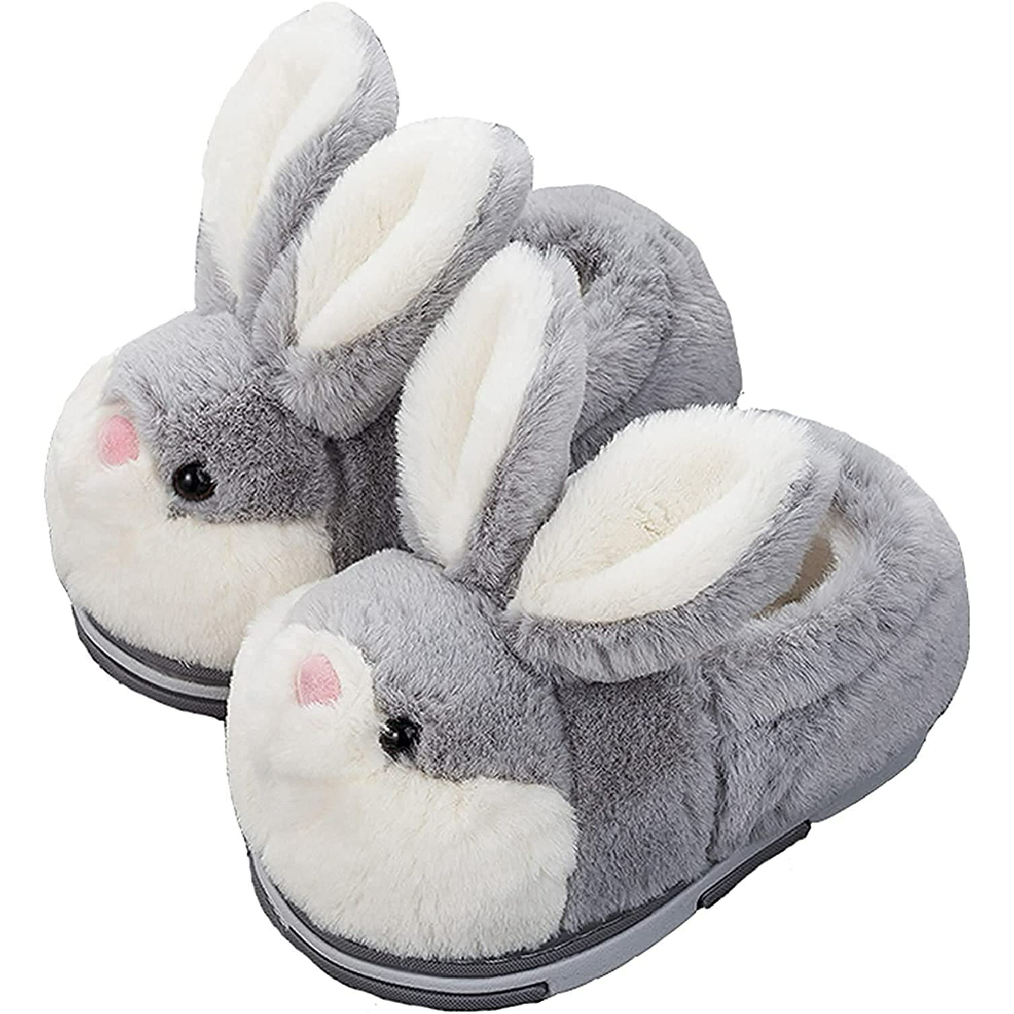 Fuzzy Bunny Slippers for Girls Warm Winter Slippers Home Plush Animal Slippers Pink Slippers - Walmart.com
