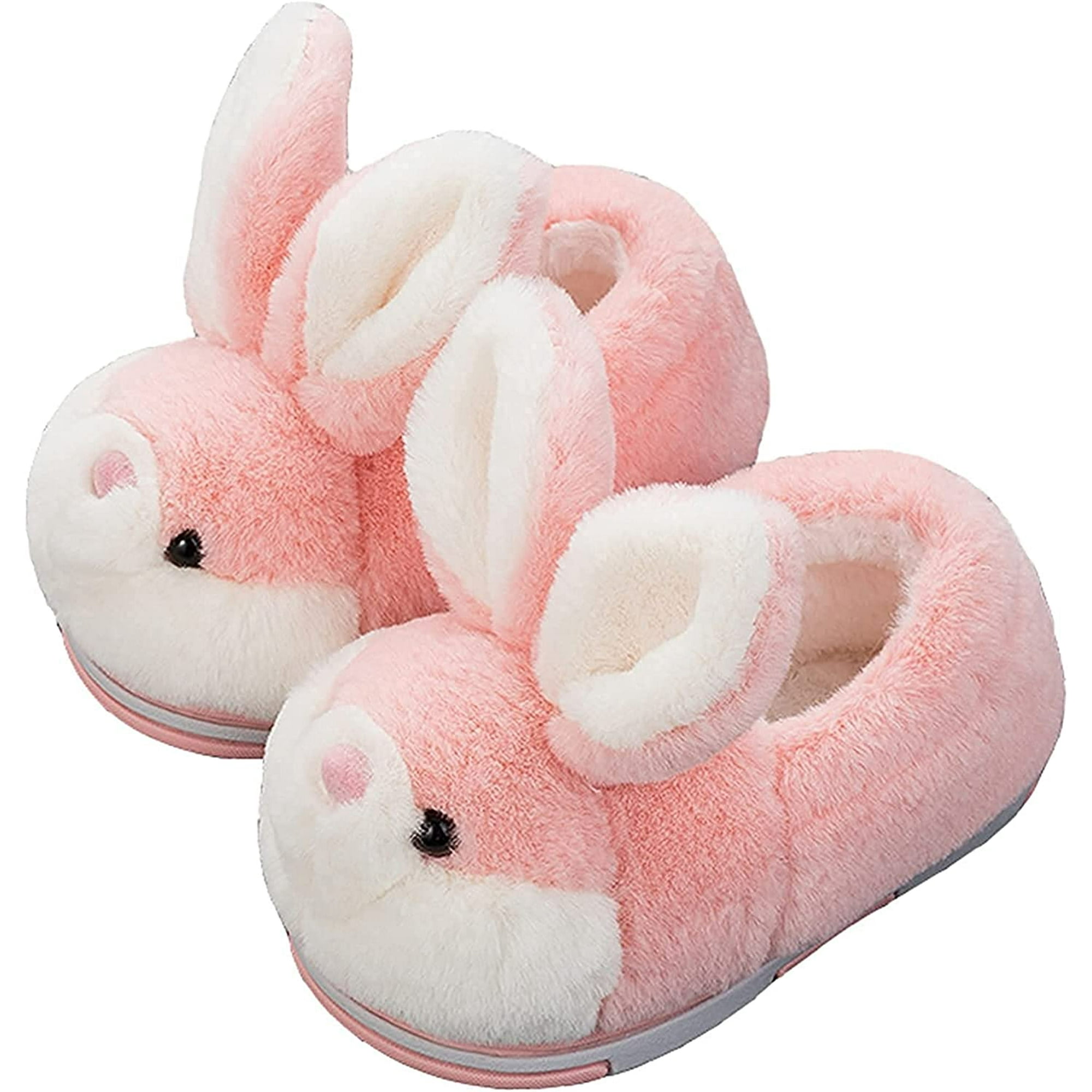 Fuzzy Bunny Slippers for Girls Warm Winter Slippers Home Plush Animal Slippers Pink Slippers - Walmart.com