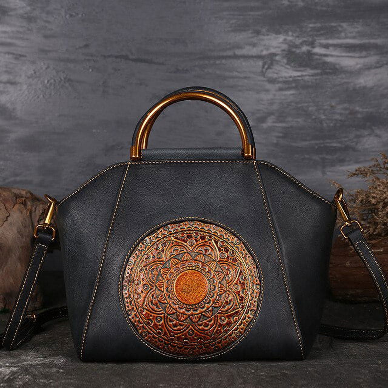 Leather Tote Bag: Autumn Harvest Tote | leather handbags by KMM & Co.