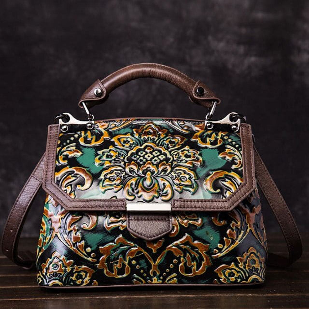 Juan Antonio Floral Embossed Leather Tote | Tooled leather purse, Tooled  leather bag, Leather handbags