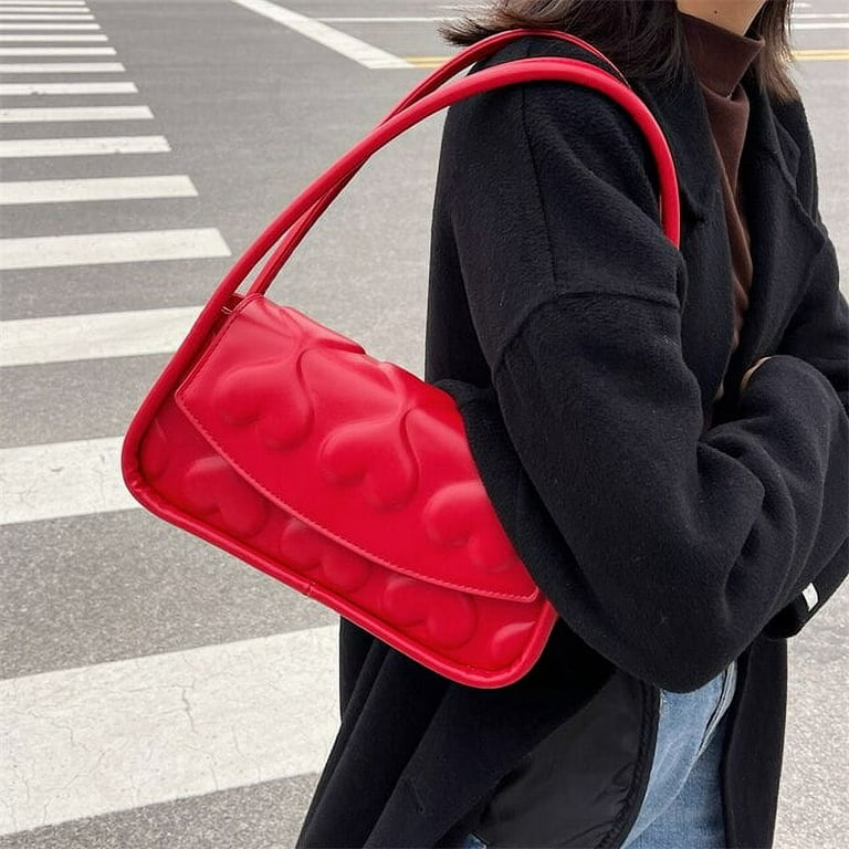 PIKADINGNIS High Quality Soft Handbag New Fashion Elegant Heart Shape  Printing Women's Bag Brand Designer Luxury Tote Bag PU Leather Purse