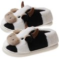 PIKADINGNIS Kawaii Fuzzy Cute Cow Slippers for Women Winter Warm Cozy