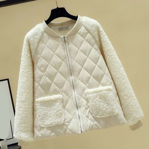 PIKADINGNIS Korean Style Short Parkas Women Fashion Patchwork Lamb Cashmere Down Jacket Female Autumn Winter Warm Casual Coats