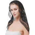 thumbnail image 1 of PIKADINGNIS Lace Mantilla Catholic Church Veil Vintage Chapel Veils Mass Head Covering Triangle Lace bridal Shawl Latin Scarf, 1 of 4