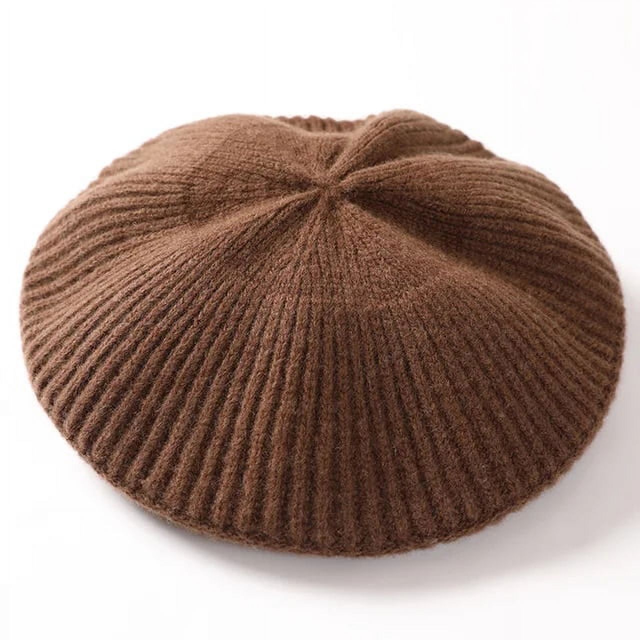 Elegant Brown Wool Beret Brown wool beret hat by SoonNoon – SoonNoon Hats main image 2