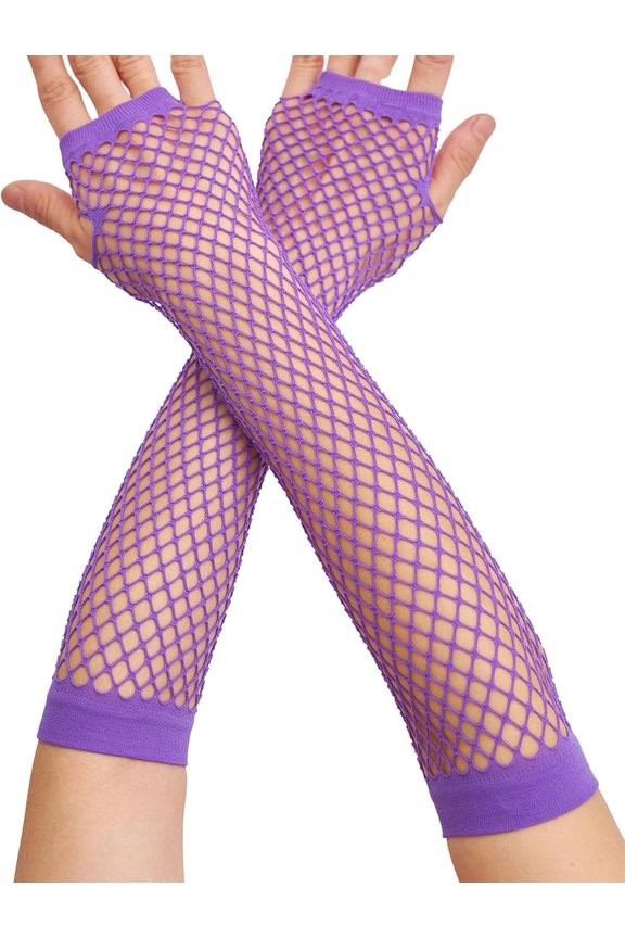 Lone Fishnet Gloves Fingerless For Women Fish Net Arm Sleeve Mesh Emo Goth Punk 80s Scene Accessories