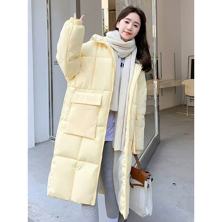 Korean Loose X Long Parkas Women Casual Warm Thicken Winter Jackets Women  Hooded Pockets Puffer Windproof Women's Winter Coats