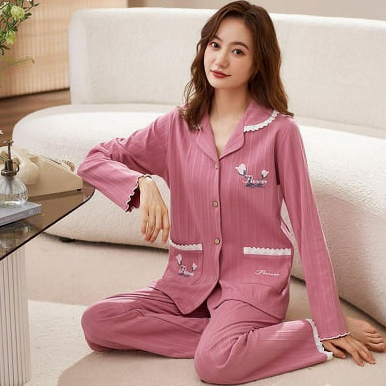 Long Sleeve Warn Sleepwear Women Winter Sleepwear Pajamas Set for