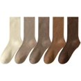thumbnail image 1 of PIKADINGNIS LuaNi Calf Socks 5 Pairs for Women 5-10 Soft Casual Fuzzy Breathable Cotton Knit Thick Thermal Warm Classic Solid Winter, 1 of 7