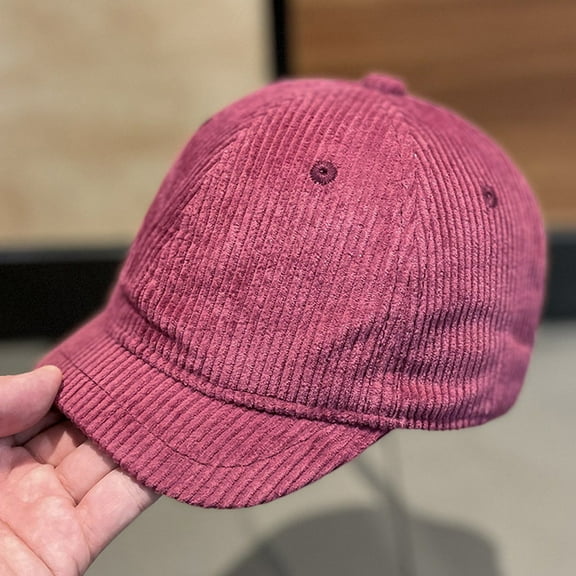 PIKADINGNIS Men Corduroy Baseball Cap Women Spring Summer Short Brim Baseball Hat Men Outdoor Adjustable Sun Hat Vacation Casquette Gorras