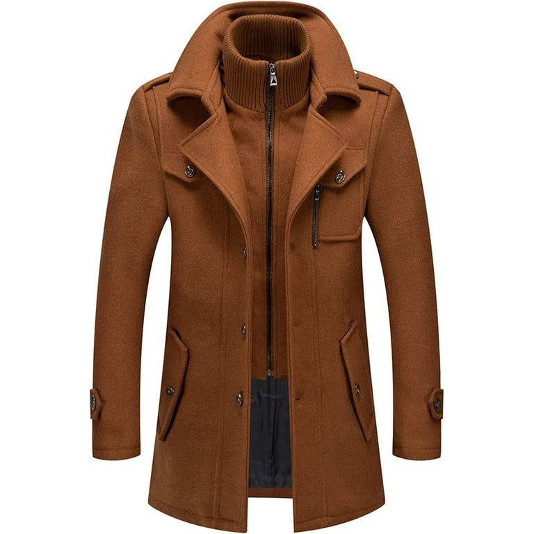 Mens pea coat with best sale zipper