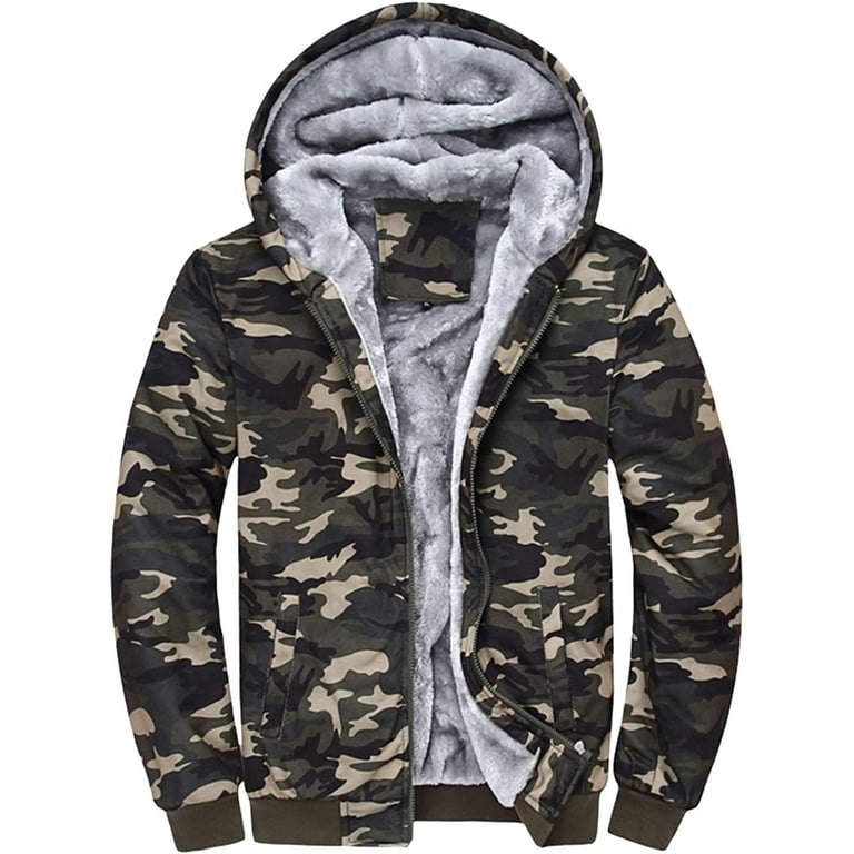 Sherpa lined cheap camo hoodie
