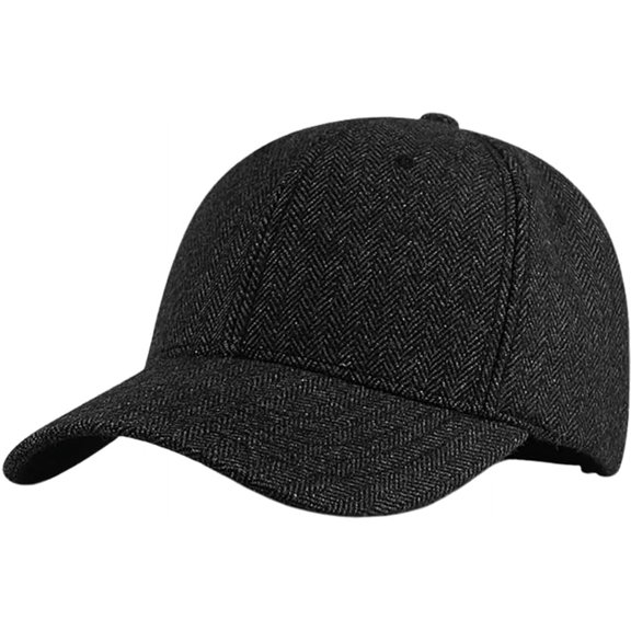 PIKADINGNIS Mens Warm Baseball Cap Wool Tweed Classic Thick Winter Driving Hat Casual Fashion Dad Hat Fishing Golf Ski Hat