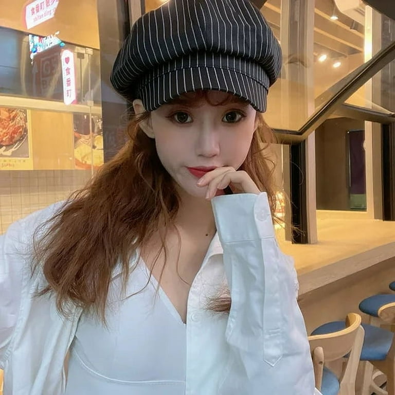 PIKADINGNIS New Fashion Women Military Hat Spring Autumn Sailor Hats Solid Ladies Beret Caps Flat Top Captain Cap Travel Cadet Octagonal Hat Walmart