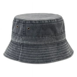 PIKADINGNIS New Solid Cotton Washed Denim Bucket Hats Unisex Bob Folding Fisherman Wide Brim Caps Hip Hop Gorros Men Women Panama Bucket Cap Walmart