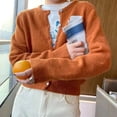 thumbnail image 1 of PIKADINGNIS New Solid Color Sweater Cardigan Women Korean Single Breasted Outer Wear Cardigans Woman Long-sleeved Knitted Jumpers Tops, 1 of 6