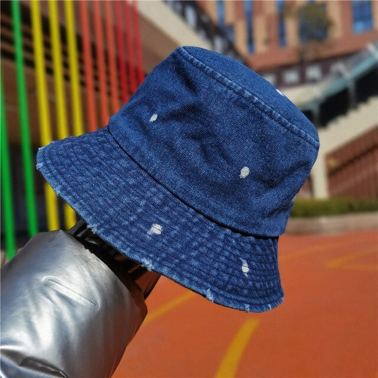 Washed denim cheap bucket hat