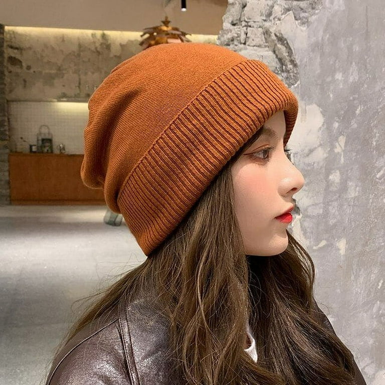 PIKADINGNIS New Unisex Candy Colors Winter Hat Women Knitted Hat Warm Soft  Trendy Hat Kpop Style Wool Beanie Elegant All-match Hat Gifts