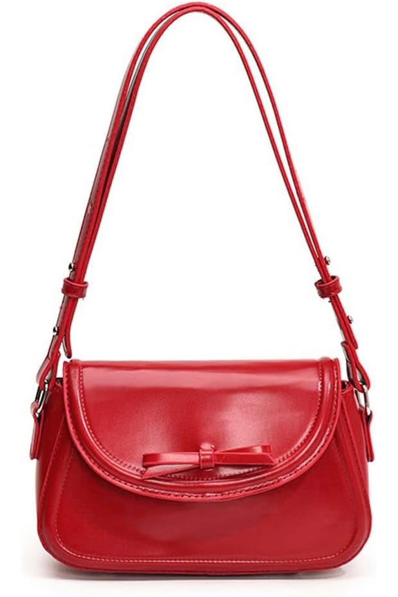 Red Shoulder Bag Y2k Purse for Women Trendy Leather Handbag 90s Clutch Purse Top Handle Satchel