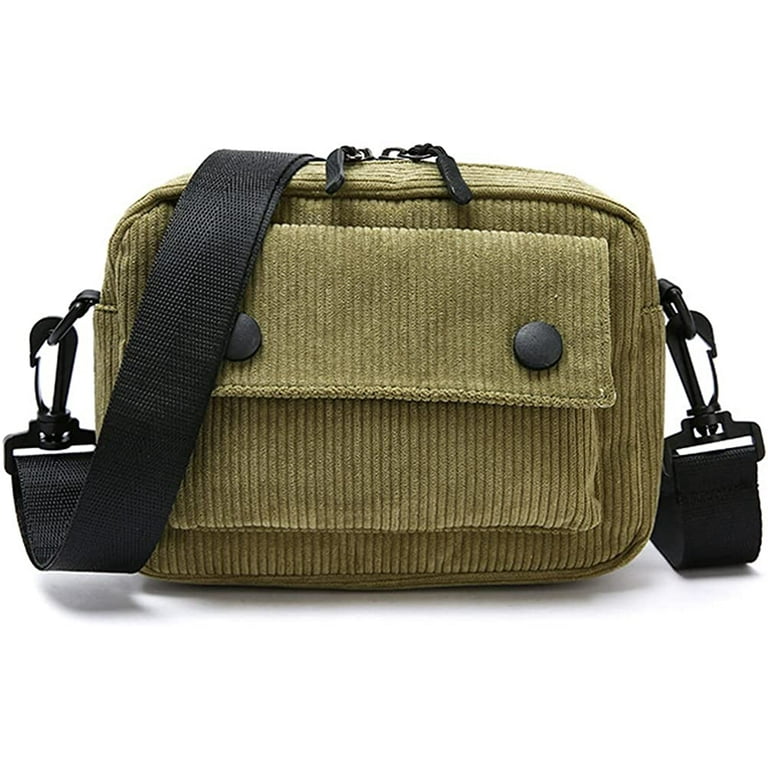 PIKADINGNIS Small Corduroy Messenger Bag for Women Girls Casual